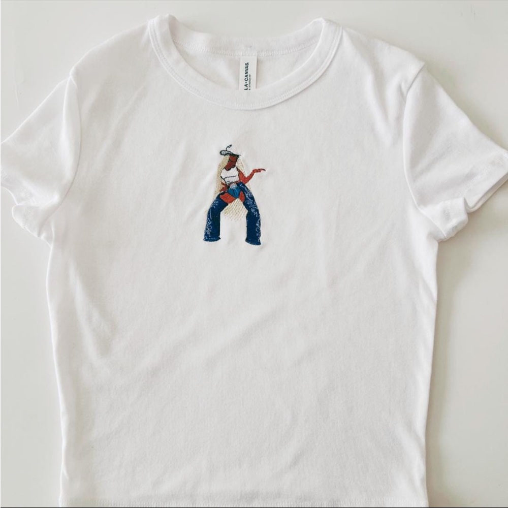 White Cowboy Carter Baby Tee
